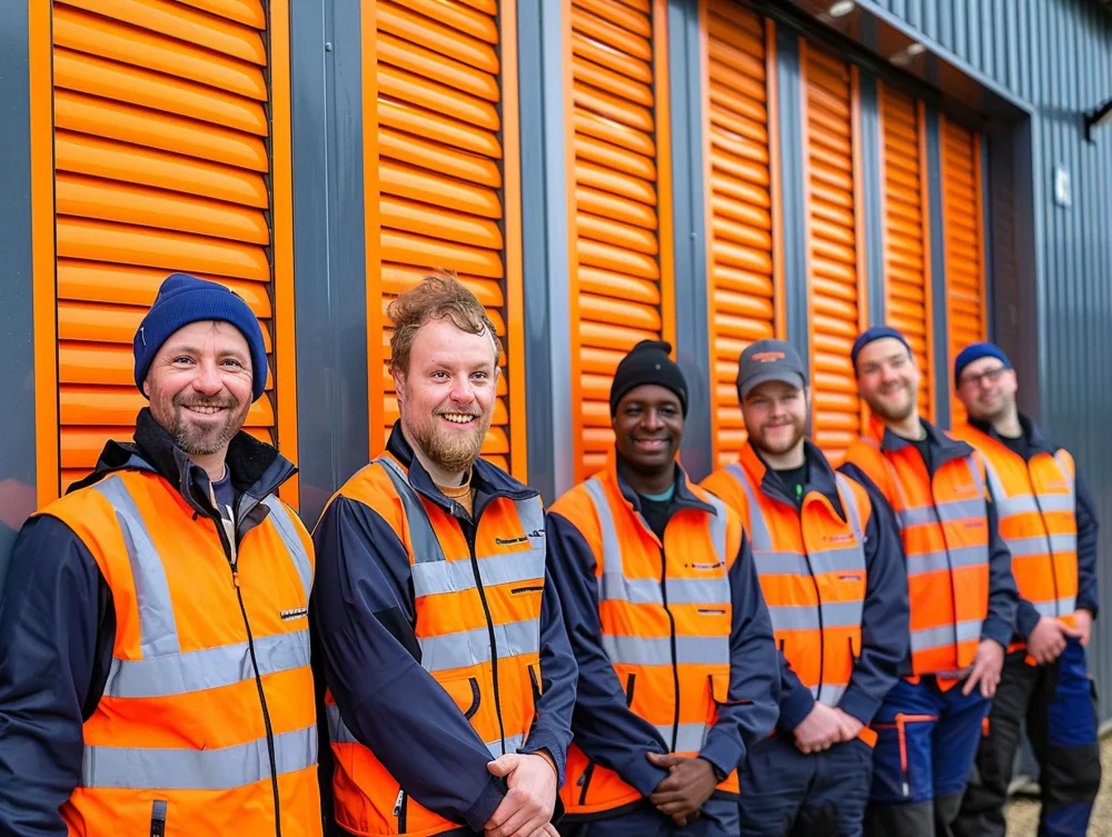 Labour hire workers in hi-vis on site
